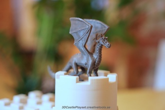 dragon 3d-printable modular castle playset pinshape toys toy boardgames game figure reptile fantasy mystical animal medieval drake 3dcastleplayset 3d print model - Mito3D