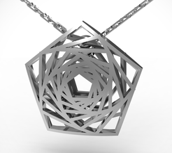 pentagon kolye pinshape ayna zarif modern matematik takı 3d print model - Mito3D