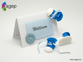 place card decoration - baby shoe pinshape 3d-design 3d print model - Mito3D