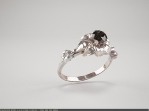 floral anneau pinshape anneaux bijoux boîte diamant or gold14k fleur l'italie d'argent 3d print model - Mito3D