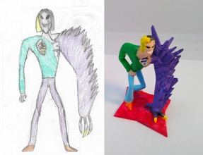 darkgem forcepower - kid's drawing 3d mini pinshape character-modeling-contest ocdns character kid children 3d print model - Mito3D