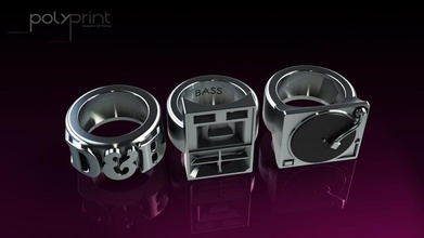 deck vinil + alto falante anéis temáticos pinshape 3d design 3d print model - Mito3D