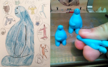 moe - kid drawing 3d mini pinshape character-modeling-contest children character ocdns 3d print model - Mito3D