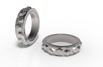 Silber band extrudiert geometrie pinshape elle Schmuck design Wettbewerb geometrische gold bedruckbar einfach elegant ring 3d print model - Mito3D