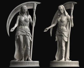 bella muerte pinshape heykel heykelcik heykeller ölüm grim reaper yarışma karakter modelleme 3d print model - Mito3D