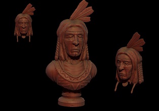 lakota pinshape l'homme statue sculpter buste figurine lakotas caractère modélisation concours 3d print model - Mito3D