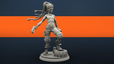 molly punk pinshape miniatures girl female character character-modeling-contest 3d print model - Mito3D