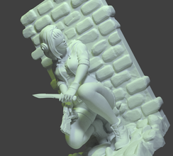 gamer girl pinshape personagem modelagem concurso 3d print model - Mito3D