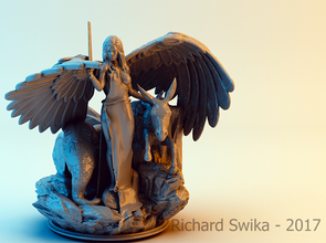 angle elephant donkey pinshape character-modeling-contest stone rock angle-wings election republican democratic angel 3d print model - Mito3D