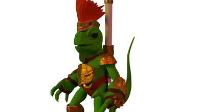 mayan iguana warrior pinshape bannerman character creature mold3d character-modeling-contest 3d print model - Mito3D