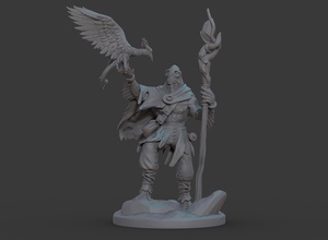 ran'ril druid pinshape creature staute miniatur character-modeling-contest 3d print model - Mito3D