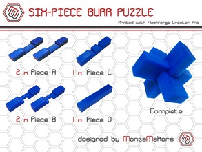 Stück burr puzzle pinshape 3d design 3d print model - Mito3D