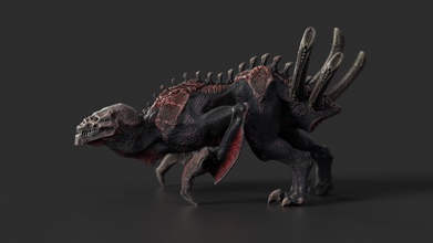 diablosaurus hex Dämon space dinosaur planet Hölle pinshape Charakter modelling contest sci fi monster horror fantasy 3d print model - Mito3D
