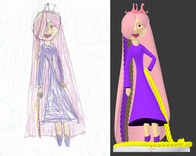 garoto desenho modelo 3d princesa kyera pinshape personagem modelagem concurso jogos miniaturas miniture feminino bonito kid 3d print model - Mito3D