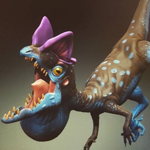 dilofrogsaurus pinshape frog dilophosaur dinosaur 3d print model - Mito3D