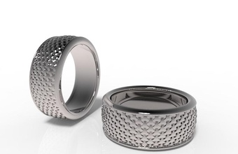 plata pura armadura cesta pinshape elle joyas diseño concurso patrón intrincado hermoso anillo joyería 3d print model - Mito3D