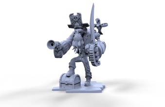 captain abe future pinshape character-modeling-contest sci-fi pirate 3d print model - Mito3D