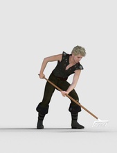 l'uomo rake mann mit harke pinshape disegno 3d 3d print model - Mito3D