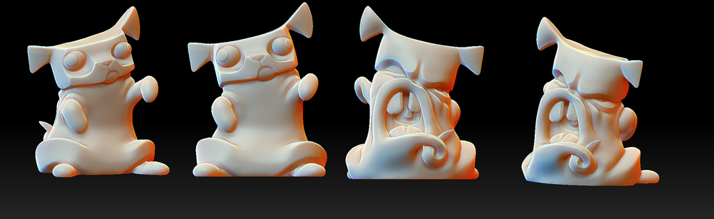 pug canavar hayvan pinshape 3d tasarım 3D print model - Mito3D