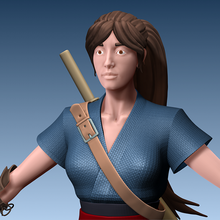 kunoichi ragazza ninja pinshape carattere modellazione concorso giapponese guerriero samurai figureine sesso femminile gioco 3d print model - Mito3D