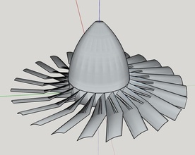 principal pale turbine moteur jet pinshape Conception 3d 3d print model - Mito3D