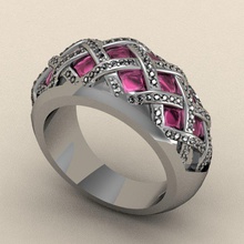 criss cross fashion ring pinshape diamonds jewellry 3d print model - Mito3D