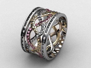attia tisser anneau mode pinshape croix criss bijoux diamant tissage l'anneau 3d print model - Mito3D