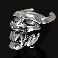 demonio gótico anillo pinshape cuernos diablo estilo 3d print model - Mito3D
