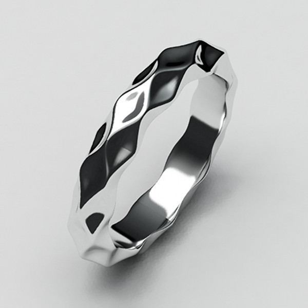 martelado banda casamento pinshape anel 3D print model - Mito3D