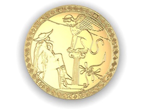 greek philosopher coin pinshape ancient 3d print model - Mito3D