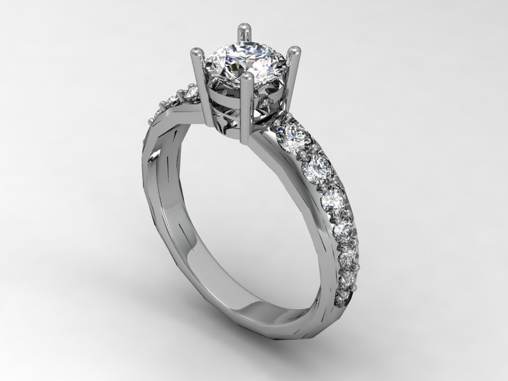 bague fiançailles solitaire pinshape l'engagement l'anneau mode 3D print model - Mito3D