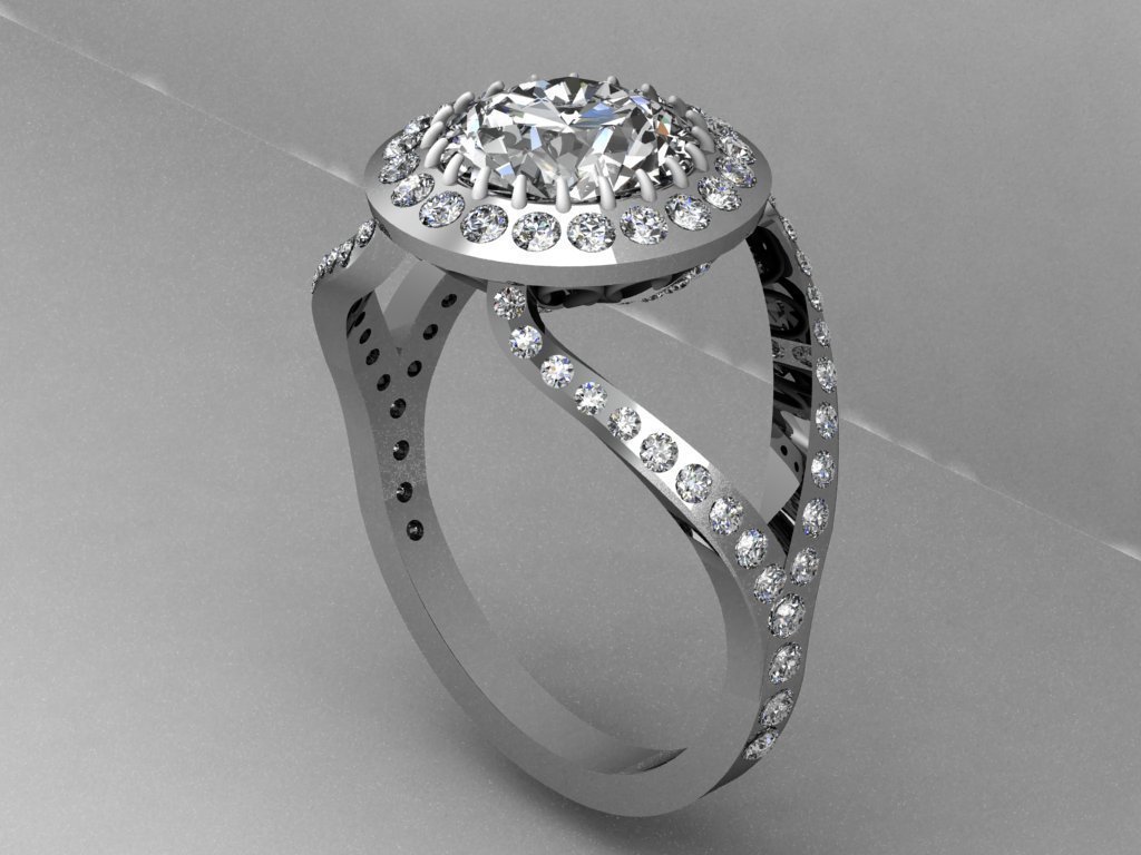 cocktail moda anello pinshape signore diamante 3D print model - Mito3D