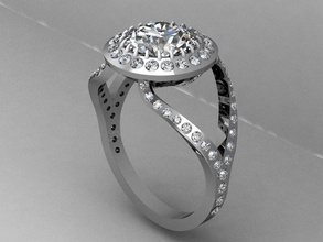 cocktail Mode ring pinshape Damen diamond 3d print model - Mito3D