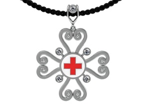 red cross pendant fashion pinshape jewelry charm 3d print model - Mito3D