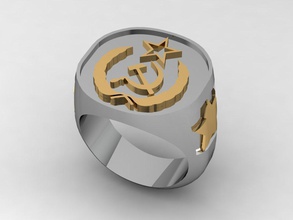 soviética rusia anillo sellar pinshape moda signet ruso 3d print model - Mito3D