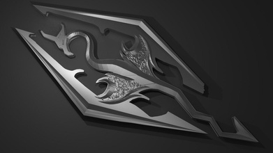 skyrim logotipo pinshape modelo réplica design símbolo jogos 3d print model - Mito3D