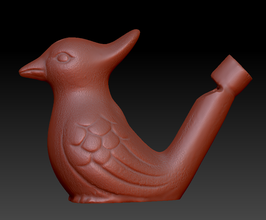 russe penny whistle pinshape coup sifflet oiseaux 3d print model - Mito3D