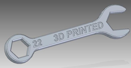 22mm wrench pinshape 3d print model - Mito3D