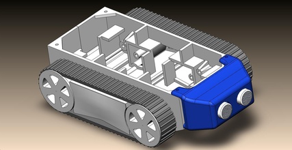 trattore fronti pinshape roboguts led sr04 sr05 ping ultrasuoni r2pv1com wperko solidworksmagi robotica robot 3d print model - Mito3D