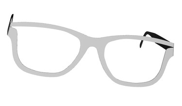 ray ban coins arrondis + incision pinshape bijoux lunettes 3d print model - Mito3D