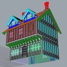 scaleprint 28 mm complete tudor building small tavern pinshape 3d-design 3d print model - Mito3D