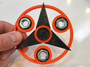 tri-star fidget spinner pinshape hand-toy bearings nuts fidget-spinner 3d print model - Mito3D