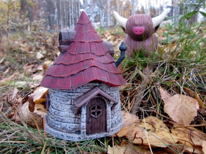 fada cabana pinshape miniatura paisagem casa arquitetura tampo mesa arte estrutura prédio gnome jardim decoração fadas 3d print model - Mito3D