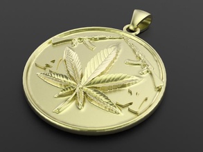 ak 47 pendant pinshape marihuana ak-47 pendants 3d print model - Mito3D
