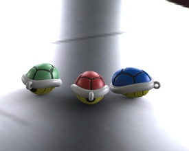 turtle shell keychain pinshape toy print animal pendant 3d print model - Mito3D