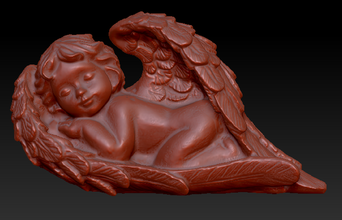 l'ange sommeil ailes pinshape bébé 3d print model - Mito3D