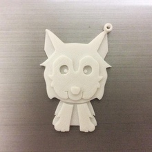 husky catena chiave pinshape semplice fob key ring anello per chiavi keychain regalo divertente facile stampa cani doggy charms disegno 3d 3d print model - Mito3D