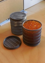 cylindrique dessicant boîte pinshape outil stockage silica gel taux d'humidité déshydratant titulaire filaments 3d print model - Mito3D