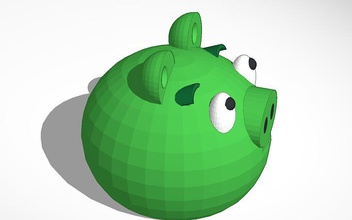 green piggy angry birds pinshape pig bird angrybirds angrybird 3d print model - Mito3D