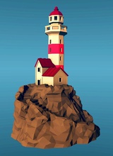lighthouse rock low-poly edition pinshape structure building nautical sea lamp light 3d print model - Mito3D